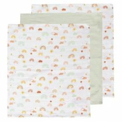 Top 10 💯 Bébé-jou Pflegetuch 3er Pack Musselin 32 x 32 cm - Rainbow Sky ✔️