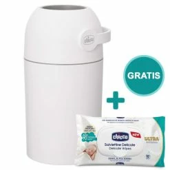 Coupon 🎁 Chicco Windeleimer Odour Off - für herkömmliche Müllbeutel + Gratis Feuchttücher 60er Pack - White 💯