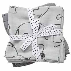 Outlet 🔥 Done by Deer Mullwindel / Mulltuch / Pucktuch - 2er Pack - 120 x 120 cm - Deer Friends - Grau 🎁