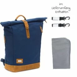 Discount 🌟 Fillikid Wickerucksack Rolltop Canvas inkl. Wickelunterlage - Navy 🎁 -Baby Changing Sales fillikid wickelrucksack rolltop canvas inkl wickelunterlage navy kp6300 01 d2