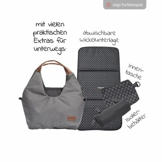 Discount ❤️ Gesslein Wickeltasche N°5 mit Wickelunterlage, Reißverschlusstasche, Täschchen & Isolierbehälter - Granitgrau Meliert - Collection 2022 💯 4 Discount ❤️ Gesslein Wickeltasche N°5 mit Wickelunterlage, Reißverschlusstasche, Täschchen & Isolierbehälter - Granitgrau Meliert - Collection 2022 💯 - Image 2