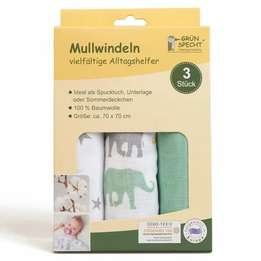 Discount ✔️ Grünspecht Mullwindel 70 x 70 cm - Grün ❤️ 4 Discount ✔️ Grünspecht Mullwindel 70 x 70 cm - Grün ❤️ - Image 2