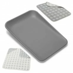 Deals 🔥 Leander Wickelauflage & Wickelkissen Setn Matty abwischbar inkl. Auflage Topper und Kapuzen-Badetuch Hoodie - Dusty Grey - Collection 2022 ❤️