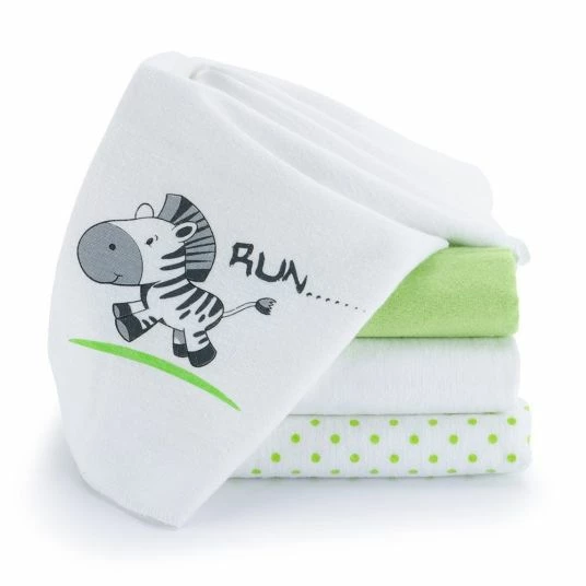 Best deal π― Makian Molton cloth pack of 4 - Zebra White Green π 3 Best deal π― Makian Molton cloth pack of 4 - Zebra White Green π