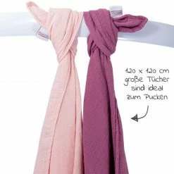 Best Pirce 🤩 Makian Mulltuch / Pucktuch 2er Pack 120 x 120 cm - Orchidee Puder 🎁 -Baby Changing Sales makian mulltuch pucktuch 2er pack 120 x 120 cm orchidee puder hjpop 2 d2