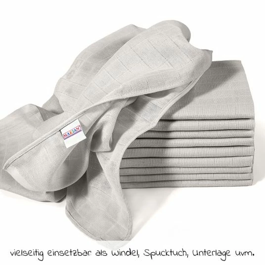 Outlet π Makian Mullwindel / Mulltuch 10er Pack 80 x 80 cm - Grau π₯° 7 Outlet π Makian Mullwindel / Mulltuch 10er Pack 80 x 80 cm - Grau π₯° - Image 5