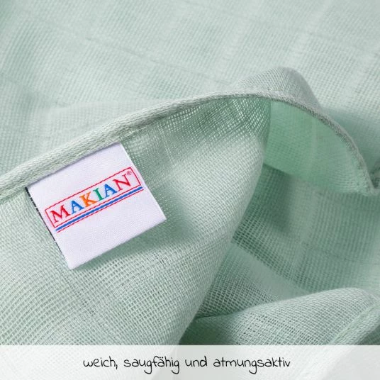 Outlet 🎉 Makian Mullwindel / Mulltuch 10er Pack 80 x 80 cm - Mint ❤️ 6 Outlet 🎉 Makian Mullwindel / Mulltuch 10er Pack 80 x 80 cm - Mint ❤️ - Image 4