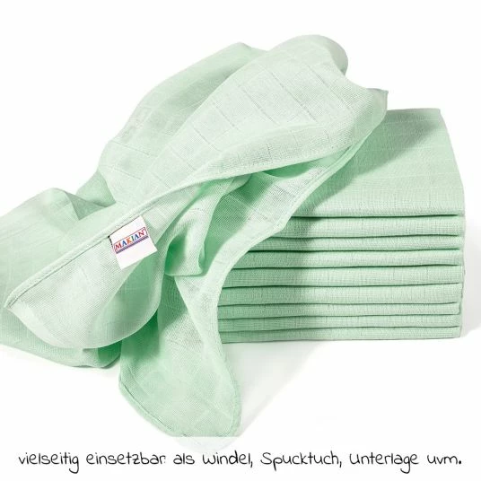 Outlet 🎉 Makian Mullwindel / Mulltuch 10er Pack 80 x 80 cm - Mint ❤️ 7 Outlet 🎉 Makian Mullwindel / Mulltuch 10er Pack 80 x 80 cm - Mint ❤️ - Image 5