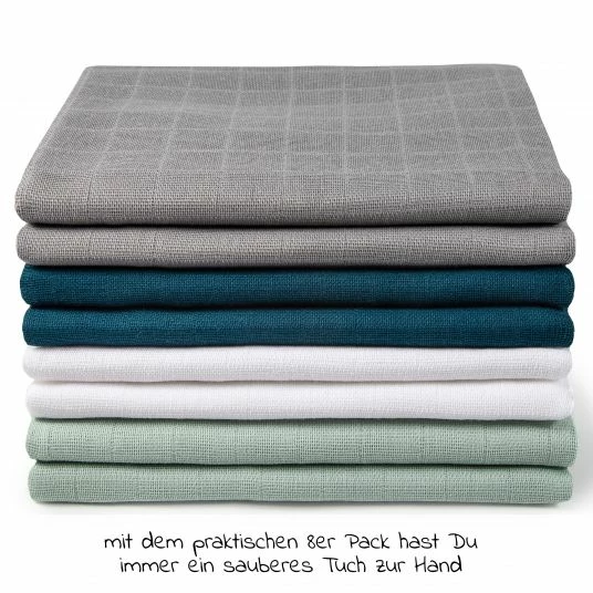 Cheap π Makian Mullwindel / Mulltuch 8er Pack 80 x 80 cm - Patina / Mint π 4 Cheap π Makian Mullwindel / Mulltuch 8er Pack 80 x 80 cm - Patina / Mint π - Image 2