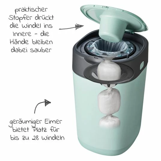 Top 10 🌟 Tommee Tippee Windeleimer Twist and Click Sangenic inkl. 1 Nachfüllkassette - Greenfilm™ - Grün 🛒 4 Top 10 🌟 Tommee Tippee Windeleimer Twist and Click Sangenic inkl. 1 Nachfüllkassette - Greenfilm™ - Grün 🛒 - Image 2